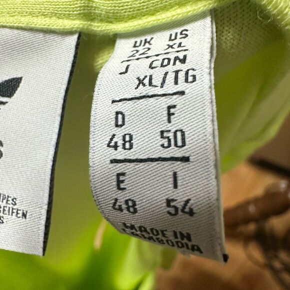 Adidas Originals Trefoil Neon Green Sleeveless Crop Tank Top Size XL Logo - Picture 5 of 7